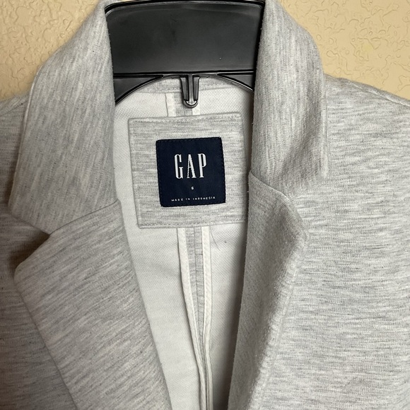 Gap Womens 6 Heather Gray Casual Blazer W/Pockets &‎ Button - Picture 4 of 6